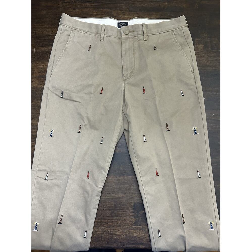 J Crew Broken In Chino Straight Lighthouse Embroidered 32 X 30 770